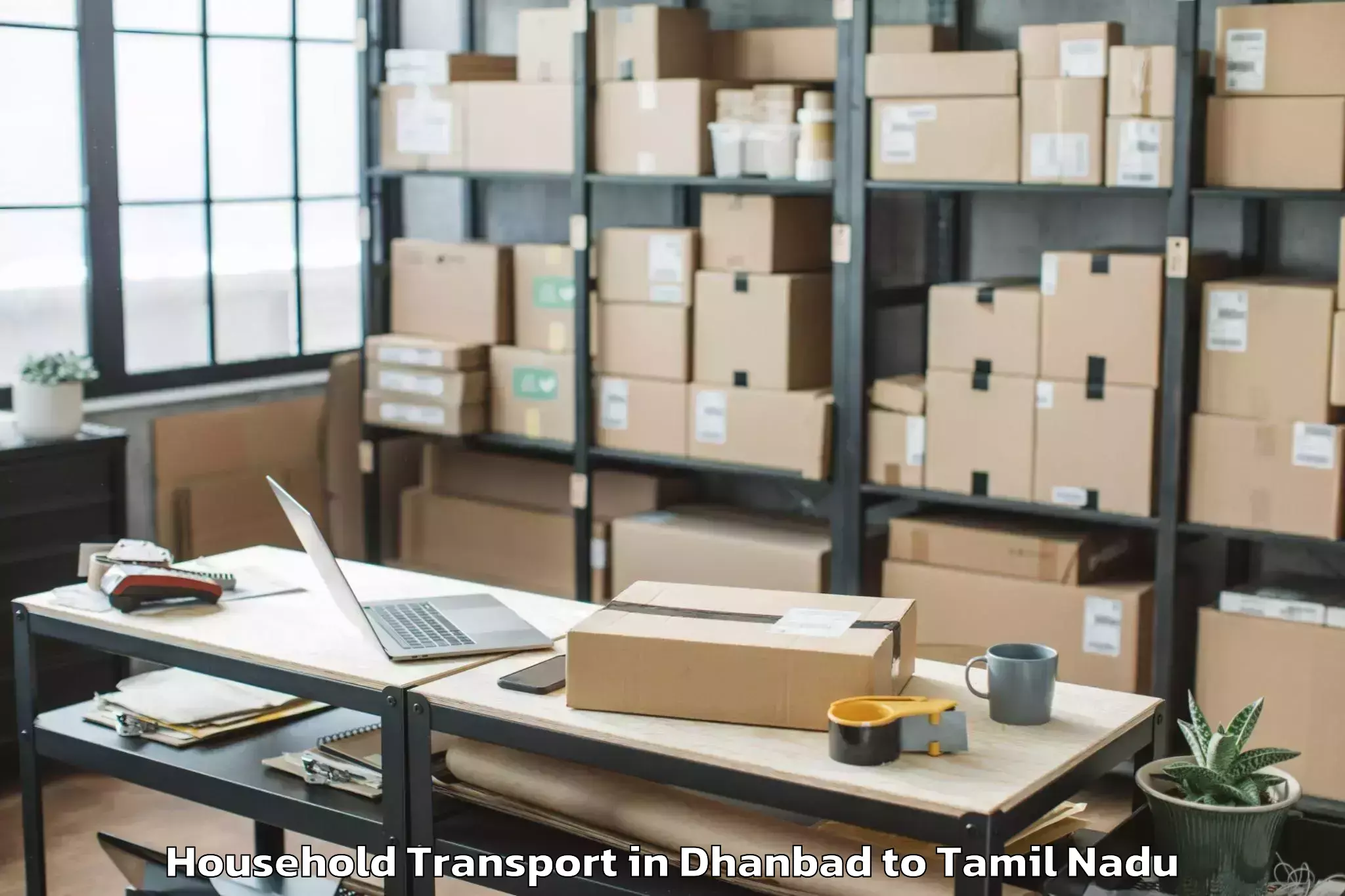 Top Dhanbad to Melakaveri Household Transport Available